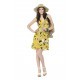 Robe en mousseline imprimée : Taille:S, Couleur:Jaune